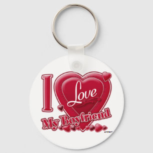 Porte-clés I Love My Boyfriend rouge - coeur