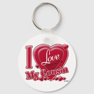 Porte-clés I Love My Cousin red - heart