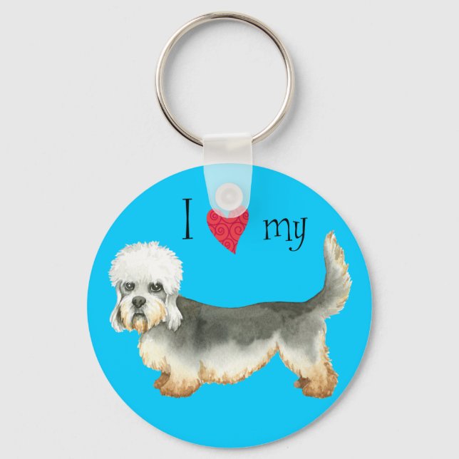 Porte-clés I Love my Dandie Dinmont Terrier (Recto)