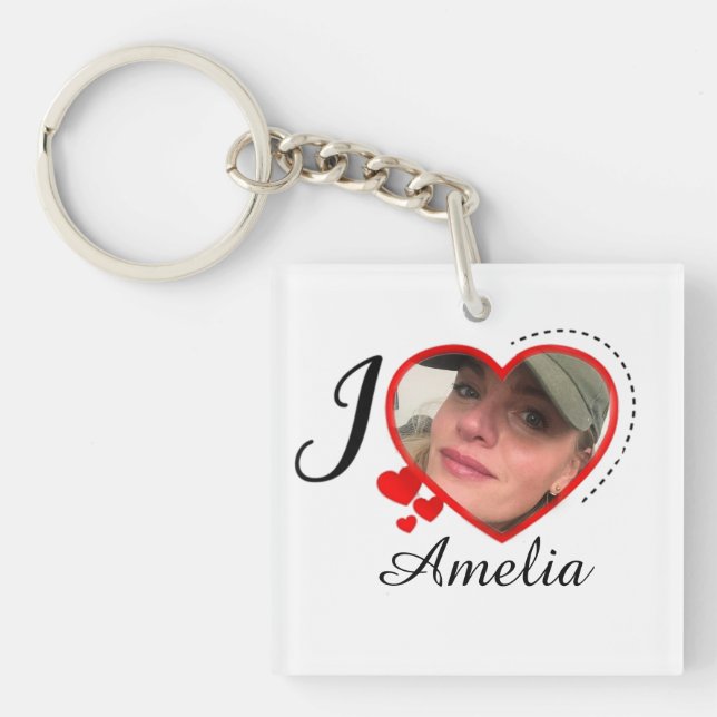 Porte-clés I Love My Girlfriend Custom Personalized (Devant)