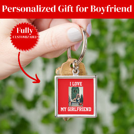 Porte-clés I Love My Girlfriend Photo Keychain Gift