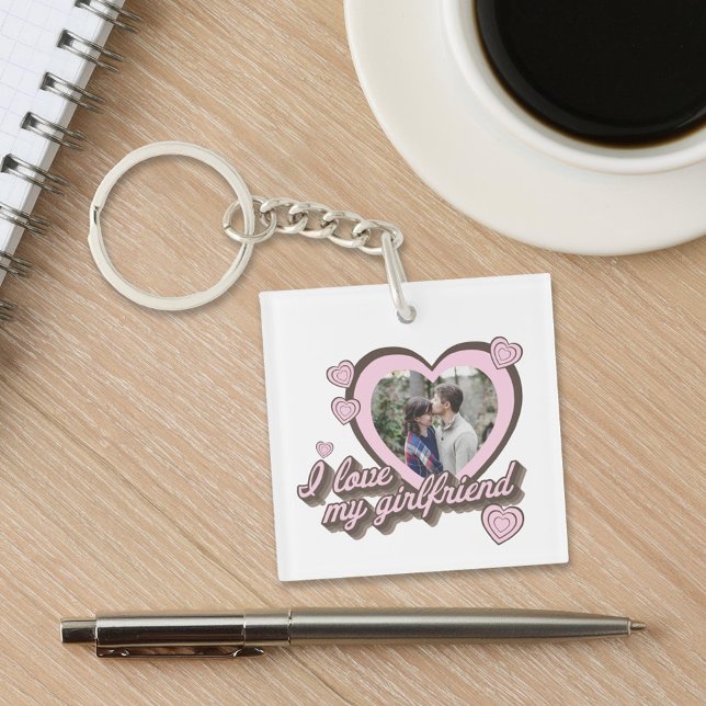 Porte-clés I Love My Girlfriend Photo personnalisée (Créateur téléchargé)
