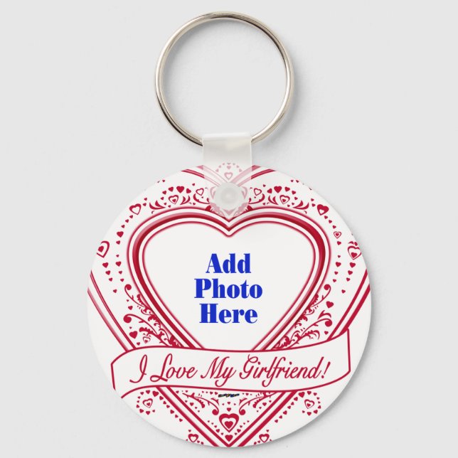 Porte-clés I Love My Girlfriend ! Photo Red Hearts (Recto)