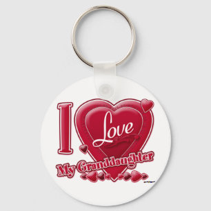 Porte-clés I Love My Granddaughter red - heart