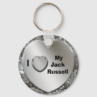 Porte-clés I Love My Jack Russell Heart Keychain