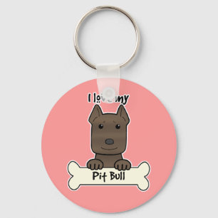 Porte-clés I Love My Pitbull