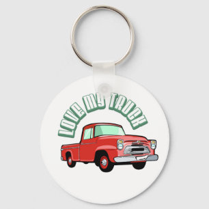 Porte-clés I love my truck - Old, classic red pickup