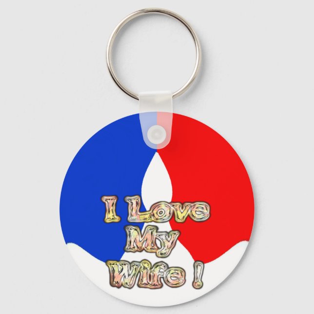 Porte-clés "I Love My Wife" Imprimer (Recto)