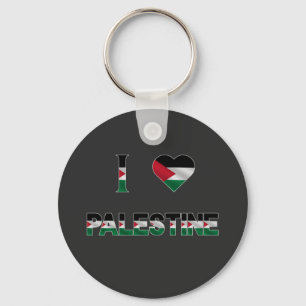 Porte-clés I Love Palestine Heart Flag Unité Liberté