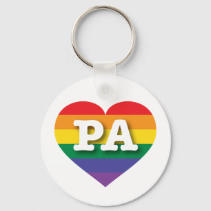 Porte-clés I Love Pennsylvania Rainbow Heart