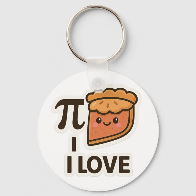 Porte-clés I Love Pi Sticker - Mignonne Math & Pie Pun Design (Recto)