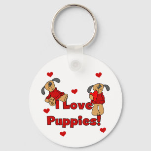Porte-clés I Love Puppies Tshirts et cadeaux