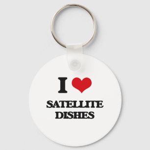 Porte-clés I love Satellite Dishes