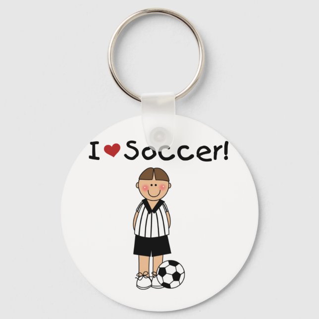 Porte-clés I Love Soccer T-shirts et cadeaux (Recto)
