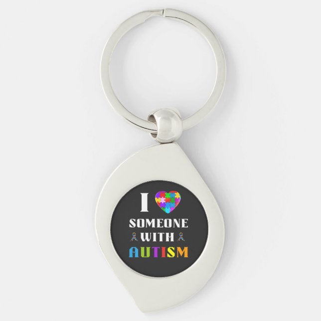 Porte-clés I Love Someone With Autism (Devant)
