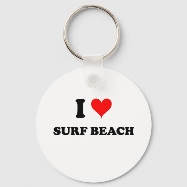 Porte-clés I Love Surf Beach Californie (Recto)