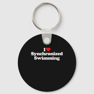Porte-clés I Love Synchronisé Natation Coeur Souvenir Amusant