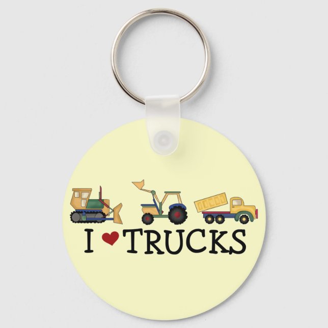 Porte-clés I Love Trucks T-shirts et cadeaux (Recto)