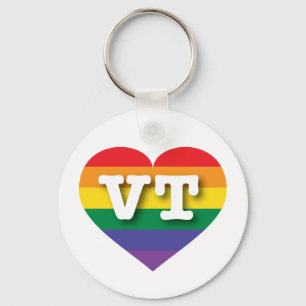 Porte-clés I Love Vermont Rainbow Heart