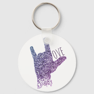 Porte-clés "I Love You" Porte - clé américain de la langue de