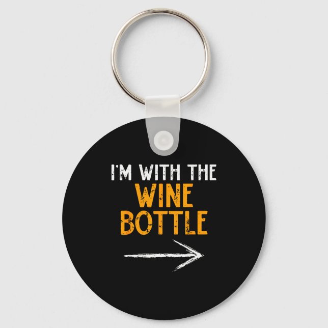 Porte-clés I’m With The Wine Bottle Halloween Matching Couple (Recto)