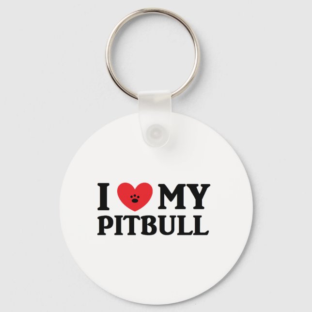 Porte-clés I ♥ Mon Pitbull (Recto)