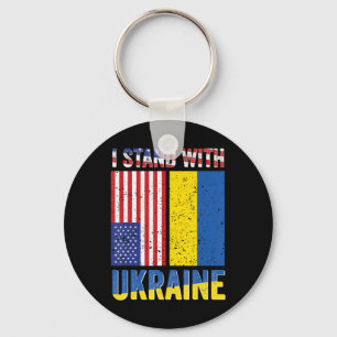 Porte-clés I Stand with Ukraine Support Ukrainian American US