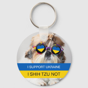 Porte-clés I support Ukraine I Shih Tzu Not Heart flag
