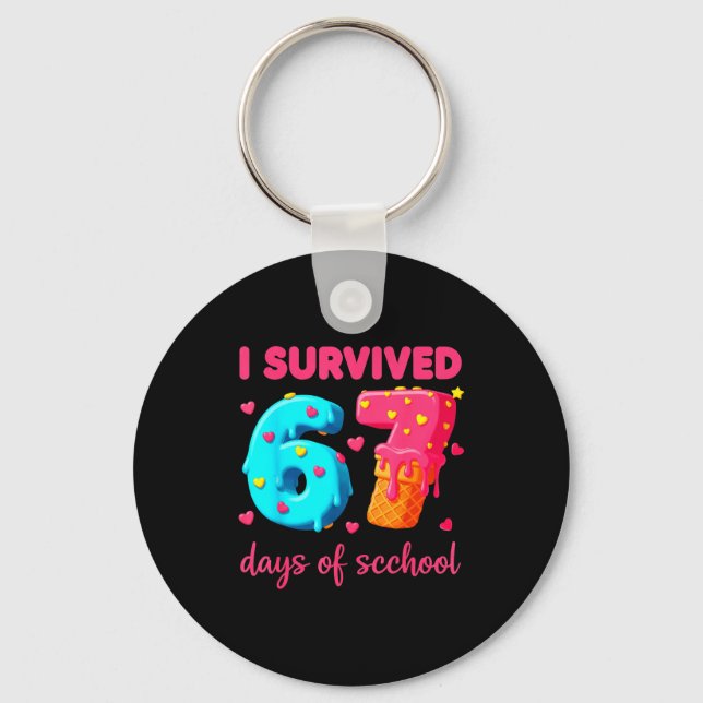 Porte-clés I Survived 67 Days Of School Funny 67 Meme Teacher (Recto)