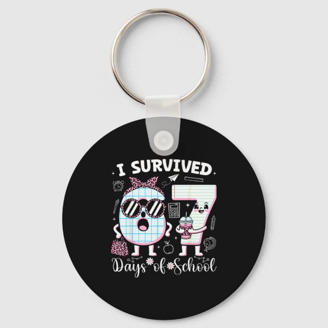 Porte-clés I Survived 67 Days Of School Teacher Student Leopa (Recto)