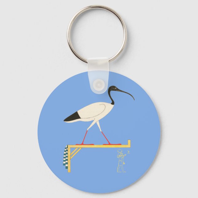 Porte-clés Ibis Illustration & Thoth Hiéroglyphique (Recto)