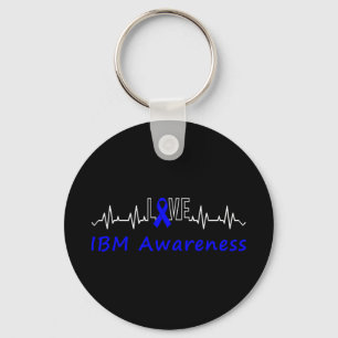 Porte-clés Ibm Awareness Blue Ribbon Love Heartbeat Support Q