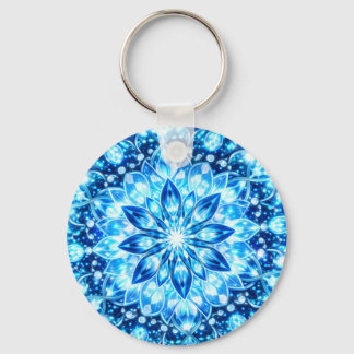 Porte-clés Ice Blue Kaleidoscope Mandala – Frost Glow Keychai