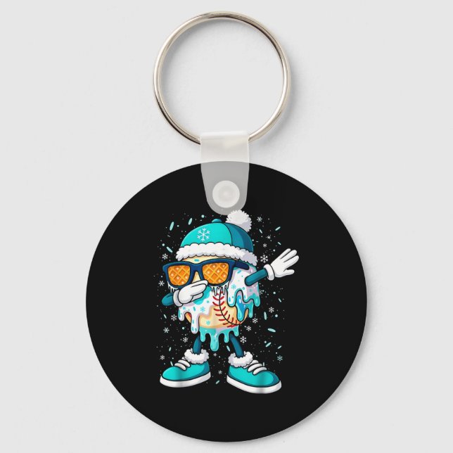 Porte-clés Ice Cream Baseball Drip Home Plate Bats Cool For B (Recto)