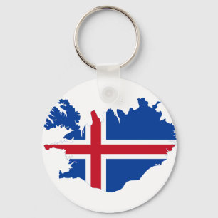 Porte-clés Iceland IS Ísland Flag map