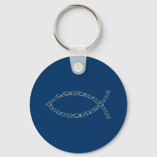 Porte-clés Ichthus - Symbole de poisson chrétien Ciel & Terre