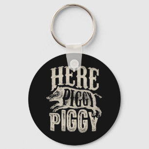 Porte-clés Ici Piggy Piggy Boar Chasse Vintage Cochon Hog Hun