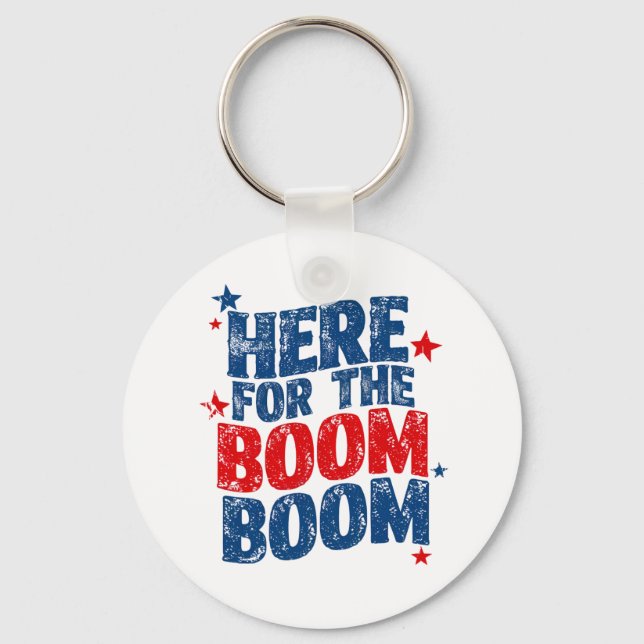 Porte-clés Ici pour le Boom 4 juillet Patriotic (Recto)