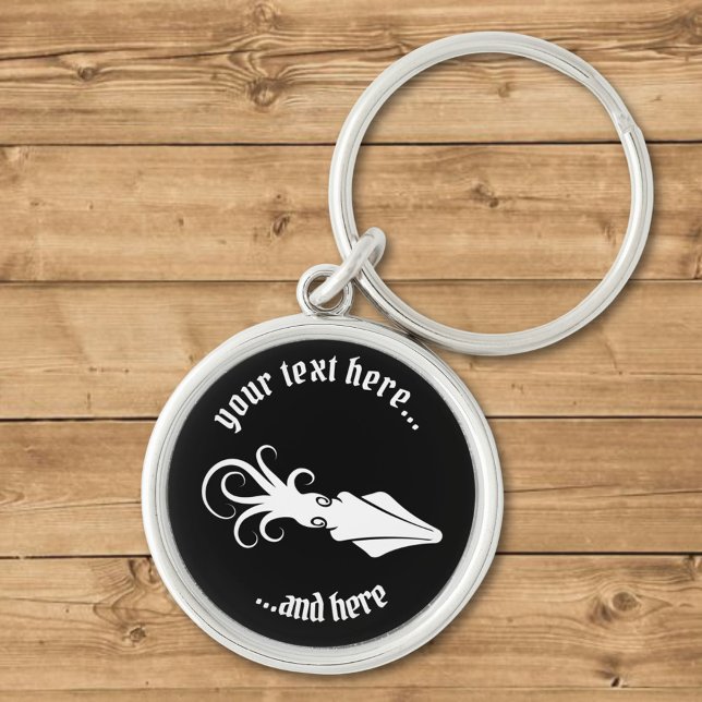 Porte-clés Icône de calmar blanc (Créateur téléchargé)