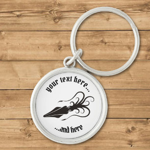 Porte-clés Icône de calmar noir