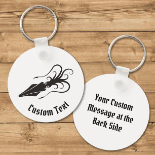 Porte-clés Icône de calmar Porte - clé noir