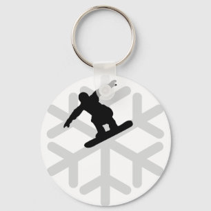 Porte-clés icône de snowboard de flocon de neige