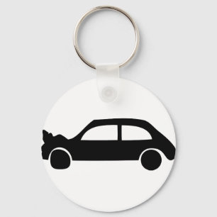 Porte-clés icône de voiture de crash noir