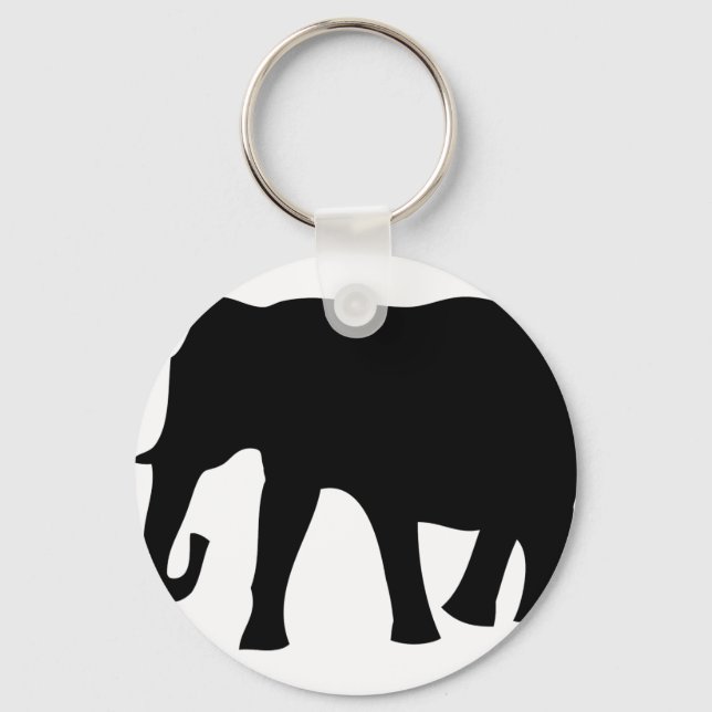 Porte-clés icône d'éléphant noir (Recto)