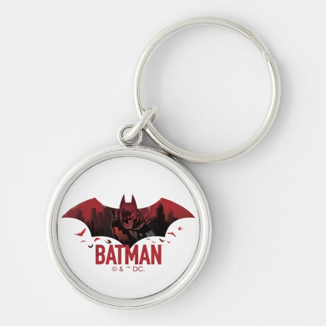 Porte-clés Icône gotham de Batman Crimson (Devant)