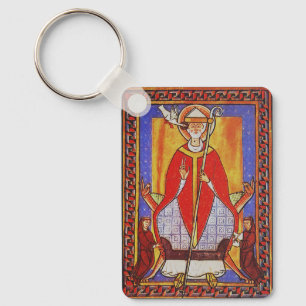 Porte-clés Icône médiévale de Saint Grégoire le Grand