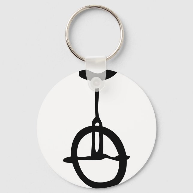Porte-clés icône monocycle noire (Recto)