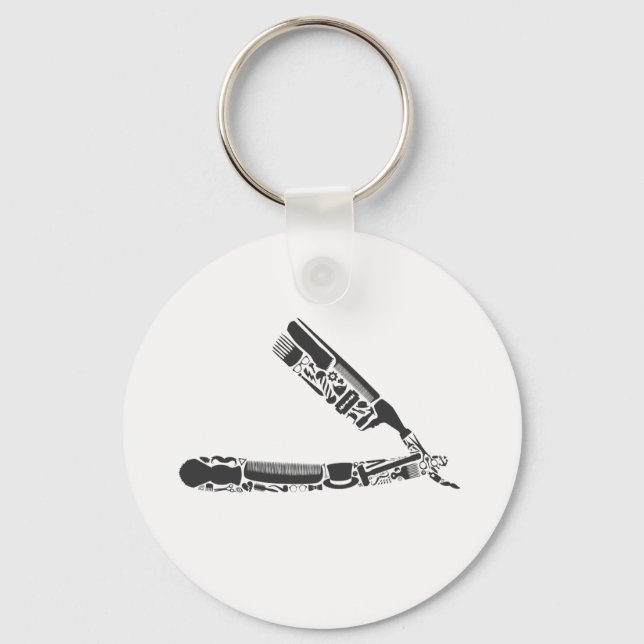 Porte-clés icônes de barbershop razor (Recto)