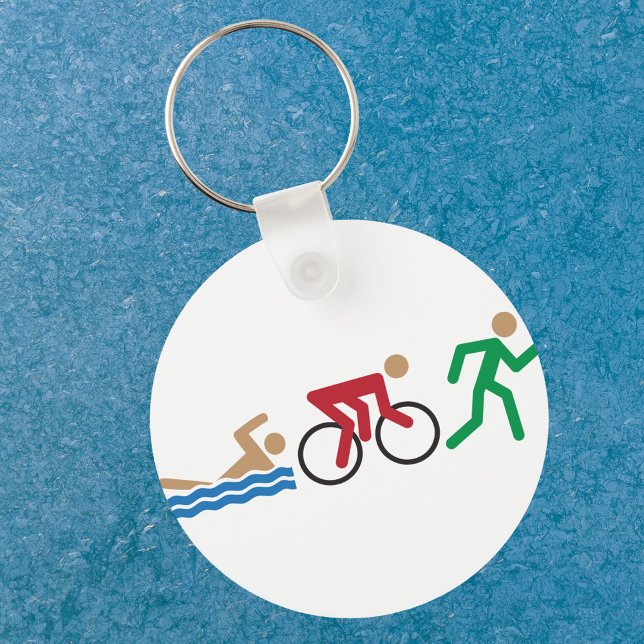 Porte-clés Icônes du logo du triathlon en couleur (Créateur téléchargé)