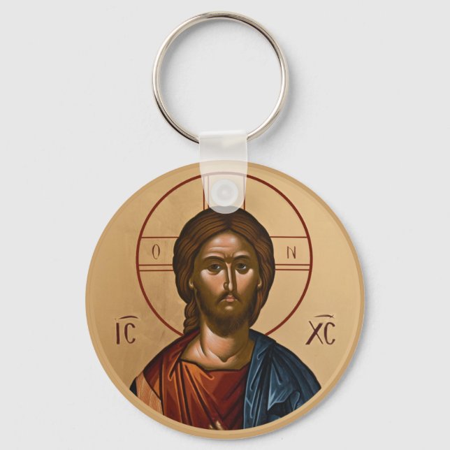 Porte-clés Icônes orthodoxes byzantines chrétiennes : Jésus-C (Recto)